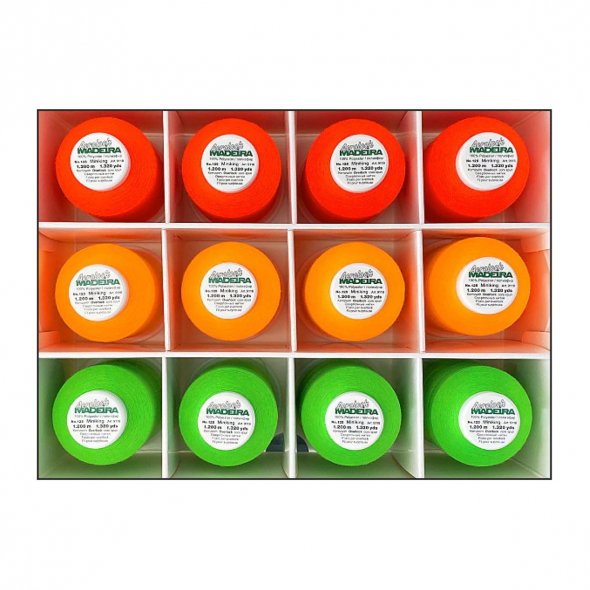 Madeira Aerolock No.125 Neon Overlockbox (12 Spulen/ 1200 m)