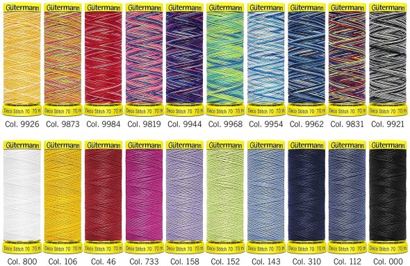 Gütermann  Deco Stitch Nähfaden-Set-1 (20 Farben/ 70 m)