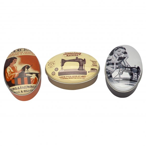 Nostalgiedosen Blechdosen 3er-Set (7 x 4,5 x 3 cm/ verschiedene Designs)