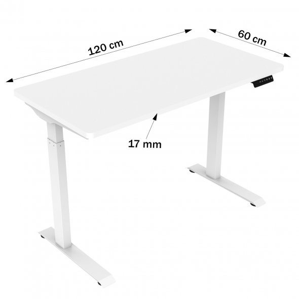 Semplix Hobby- und Arbeitstisch, Nähtisch elektrisch höhenverstellbar (weiß/ weiß)