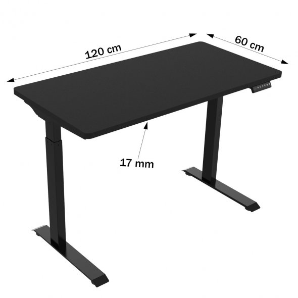 Semplix Hobby- und Arbeitstisch, Nähtisch elektrisch höhenverstellbar (schwarz/ schwarz)
