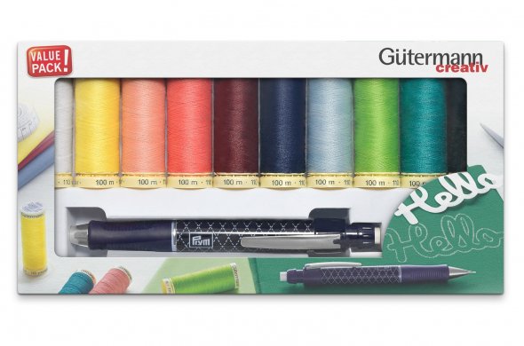 Gütermann Nähfaden-Set + Prym Minenstift (10 Spulen/ 100 m)