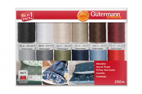 Gütermann Nähfaden-Set 734001-1 Allesnäher (12 Spulen/ 250 m)