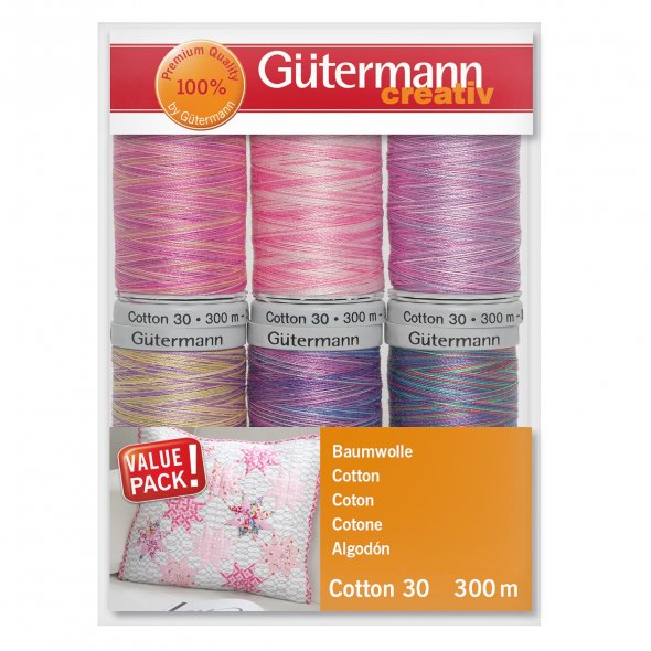 Gütermann Nähfaden-Set 734022-4 Cotton 30 (6 Spulen/ 300 m)