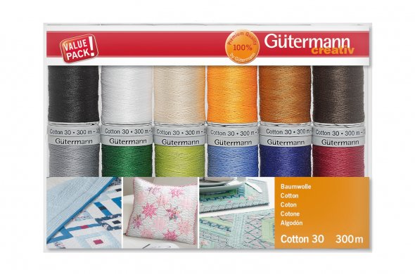 Gütermann Nähfaden-Set 734023-1 Cotton 30 (12 Spulen/ 300 m)