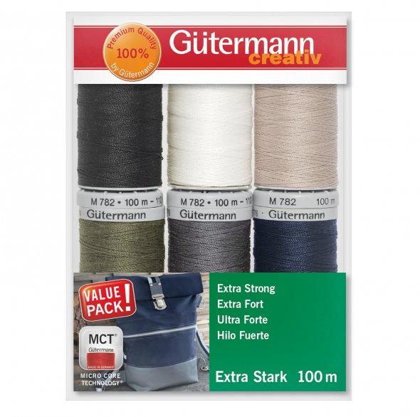 Gütermann Nähfaden-Set Extra Stark 734528-1 (6 Spulen/ 100 m)