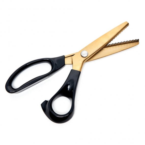 Hemline Gold Zackenschere (235 mm/ 9.25"/ schwarz/ gold) ZickZackschere