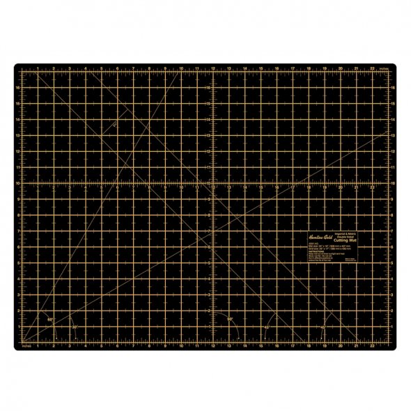 Hemline Gold Schneidematte A2 (60 x 45 cm/ inch + cm/ schwarz/ gold)
