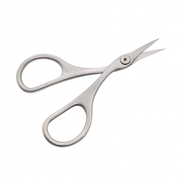 PREMAX Stickschere Ringlock Carbon-Chrom gebogen (9,5 cm/ satiniert)