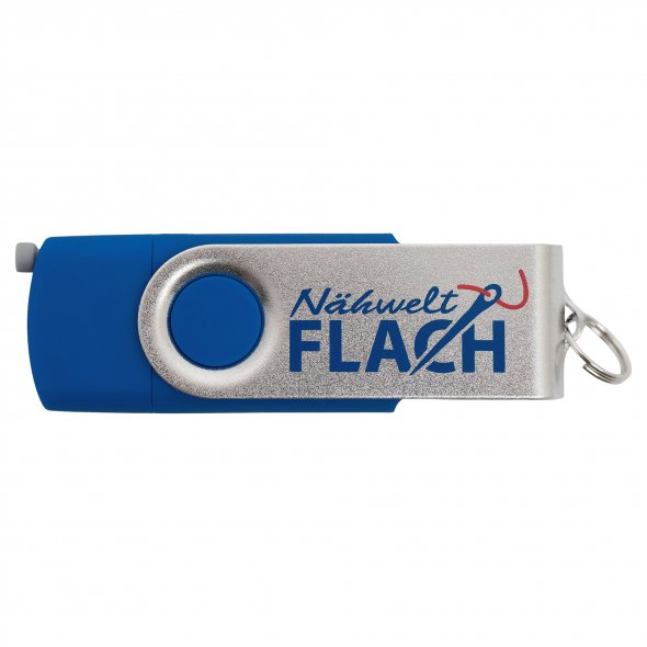 Nähwelt Flach USB Stick 8 GB (USB-A + USB-C Anschluss)