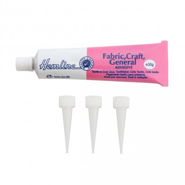 Hemline Textilkleber 5er Pack (5 x 30g/ inkl. 3 Düsenaufsätze)