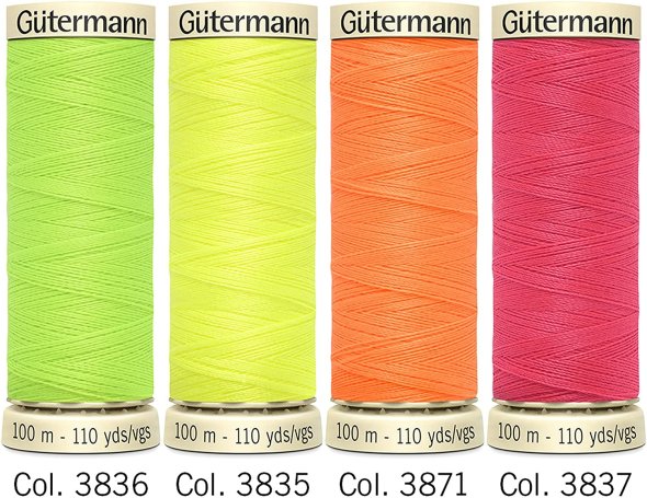Gütermann Allesnäher Nähfaden-Set NEON (4 Farben/ 100 m)