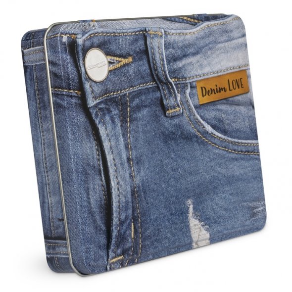Gütermann Denim Box mit Jeansnadeln Lederetiketten No.50 (12 Farben/ 100 m)