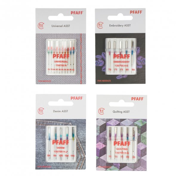 Pfaff Maschinennadel-Sortiment 4er-Set (Universal/ Quilting/ Jeans/ Stick/ 25 Nadeln)