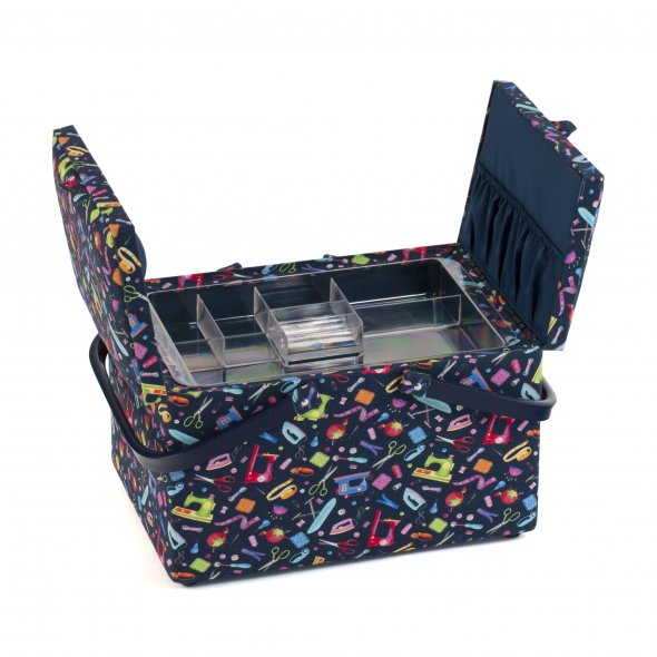 Nähkasten L "Mini Sew Maschines" (21 x 30,5 x 19,5 cm)