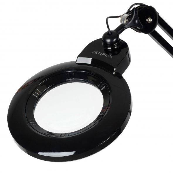 Semplix LED Lupen-Tischlampe schwarz (60 PCS LED/ 3D Linse/ dimmbar/ Tischklemme)