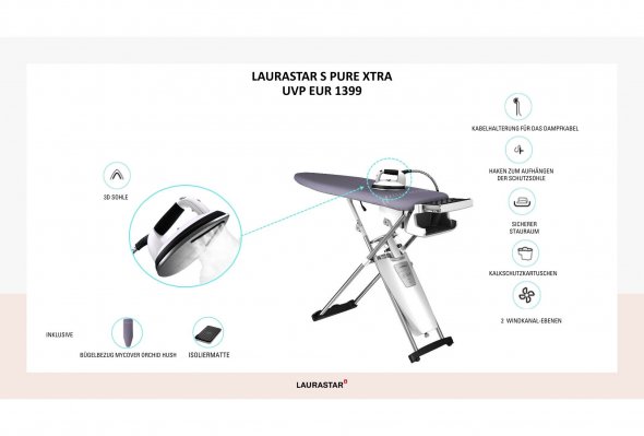 Laurastar S PURE Xtra Dampfdruck - Bügelsystem (orchid hush)
