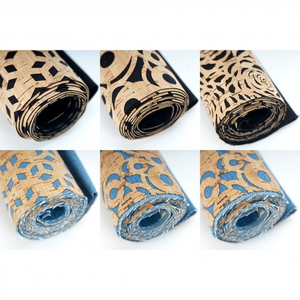 Korkstoff "Cut Out" ( 0,60 x 1,35 m/ versch. Designs)