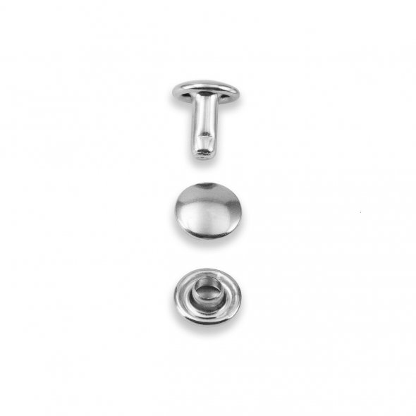 Prym Hohlnieten (Ø 7,5 mm/ Stifthöhe 3-4 mm/ silberfarbig/ 25 St./ ohne Werkzeug)
