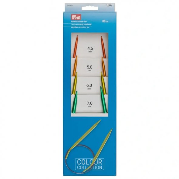 Prym Rundstricknadel-Set ALU COLOUR (Stärken 4,5-7,0 mm/ 80 cm)