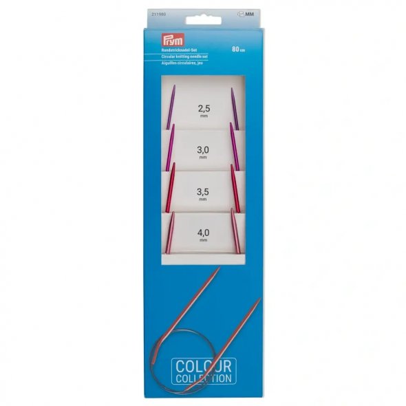 Prym Rundstricknadel-Set ALU COLOUR (Stärken 2,5-4,0 mm/ 80 cm)