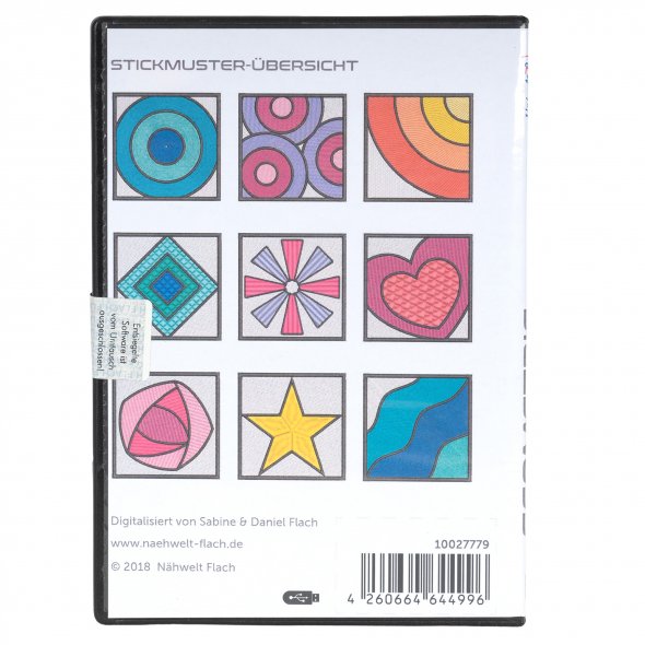 Nähwelt Flach Stickmuster USB "Geometrie" (9 Stickmuster)