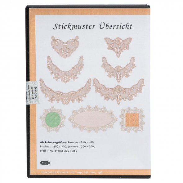 Windesign Stickmuster USB "Lace-Deckchen & Ecken" (9 Stickmuster)
