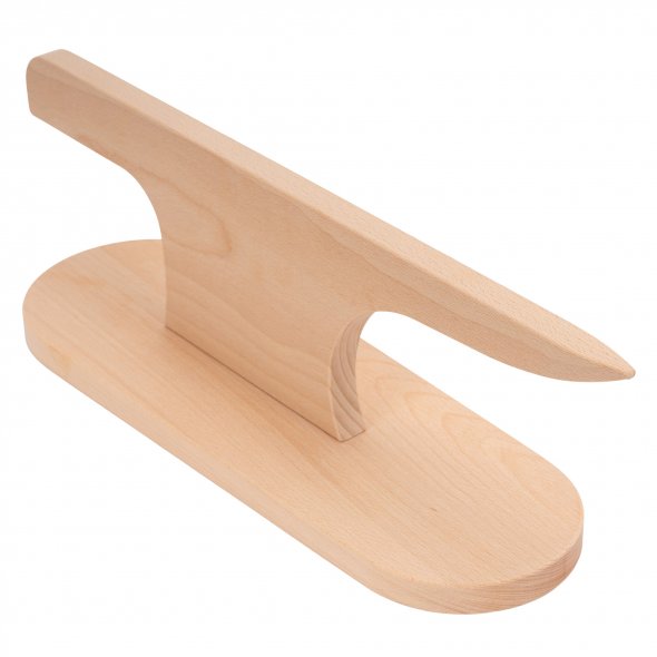 Kragen- und Kantenholz / Bügelamboss (45 x 14 x 16 cm / Bügelhilfe/ Buchenholz)