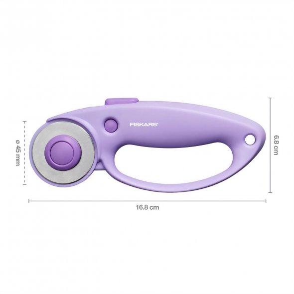 Fiskars Rollmesser/ Rollschneider "Ultra Lilac" mit Komfortgriff (Ø 45 mm)