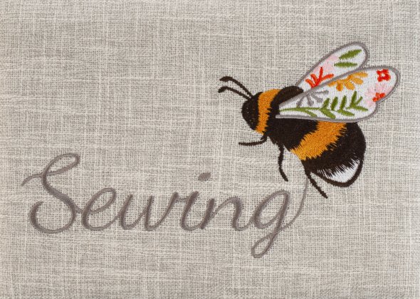 Nähkorb "Sewing-Bienen" (bestickt/ 26 x 19 x 14,5 cm)