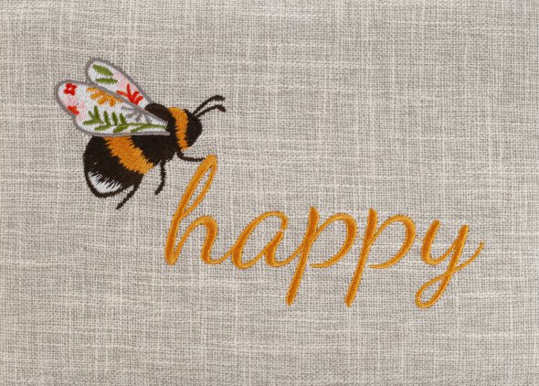 Nähkorb "Happy-Bienen" (bestickt/ 26 x 19 x 14,5 cm)