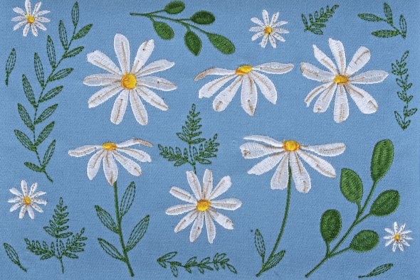 Nähkorb Daisy "Margeriten" (bestickt/ 26 x 19 x 14,5 cm)