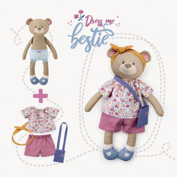 Kullaloo Cut & Sew Panel "DRESS ME BESTIE" BETSY BÄR (80  x155 cm)