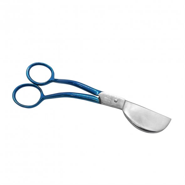 Famore hochwertige Applikationsschere (linkshänder / gebogen / blau-metallic)
