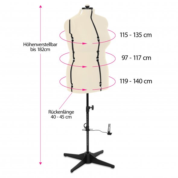 Schneiderpuppe/Schneiderbüste Supa Fit "L" (verstellbar / beige)