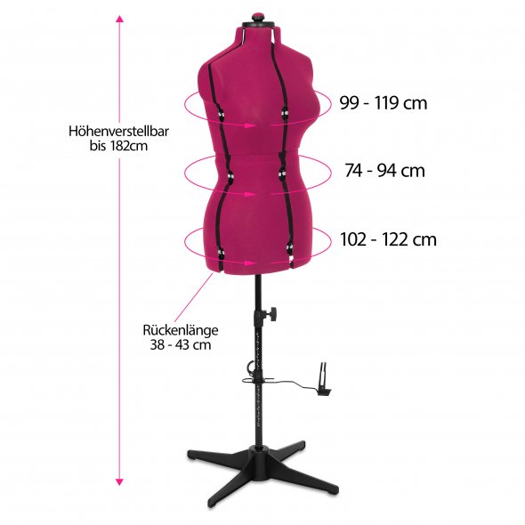 Schneiderpuppe/Schneiderbüste Supa Fit "M" (verstellbar / pink)