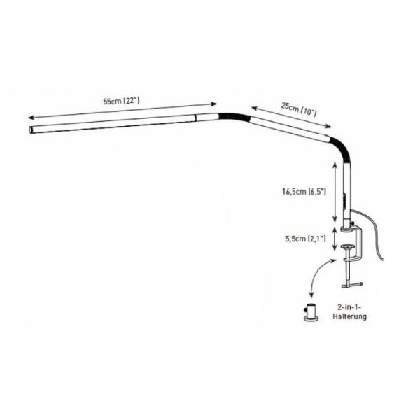 Daylight Slimline 4 Tischlampe/Tischleuchte (Rose Gold)