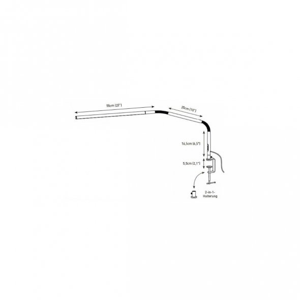 Daylight Slimline 4 Tischlampe/Tischleuchte (gebürsteter Stahl)