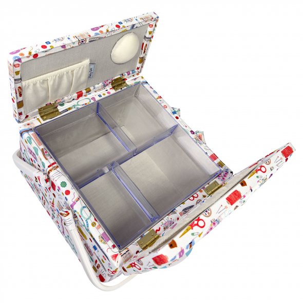 Nähkorb von Hobby Gift Nähzubehör (Doppeldeckel / L / L 25 x T 25 x H 17 cm)