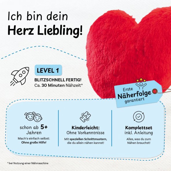 cuci cuci Nähbaukastenset "Herz Liebling"