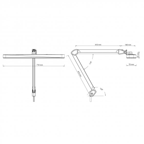 Semplix LED-Arbeitslampe schwarz (dimmbar)