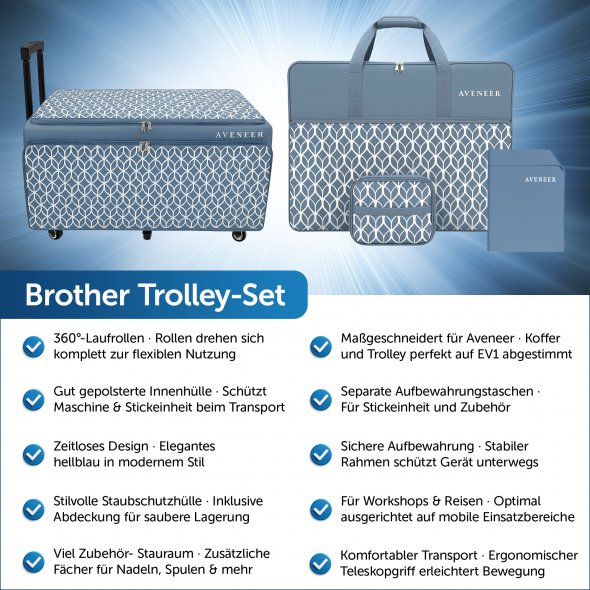 Brother Trolley-Set für Aveneer EV1 (3-teilig / hellblau)