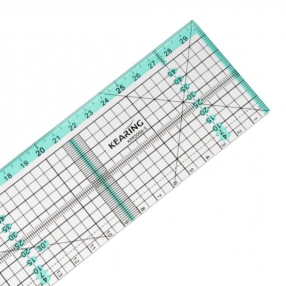 Kearing Patchwork Lineal mit Metallkante (30 x 6 cm)