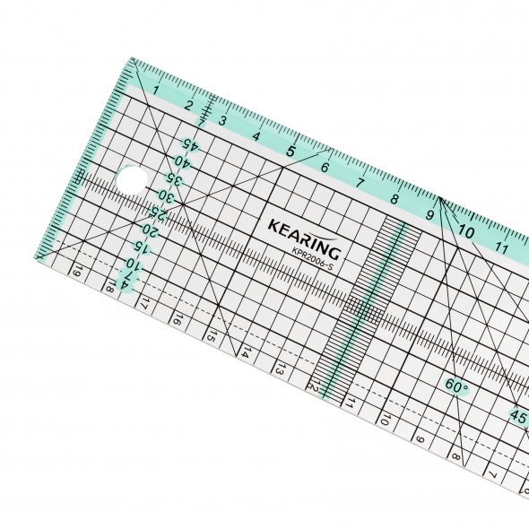 Kearing Patchwork Lineal mit Metallkante (20 x 6 cm)