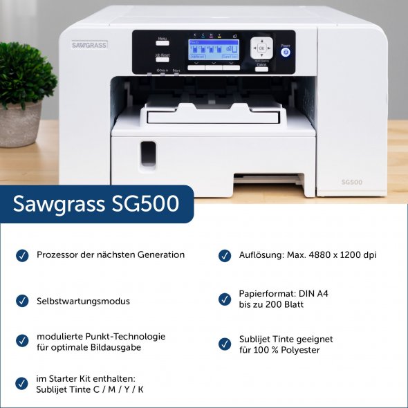 Sawgrass SG 500 mit VersiFlex Standard-Installations-Kit - Submilationsdrucker