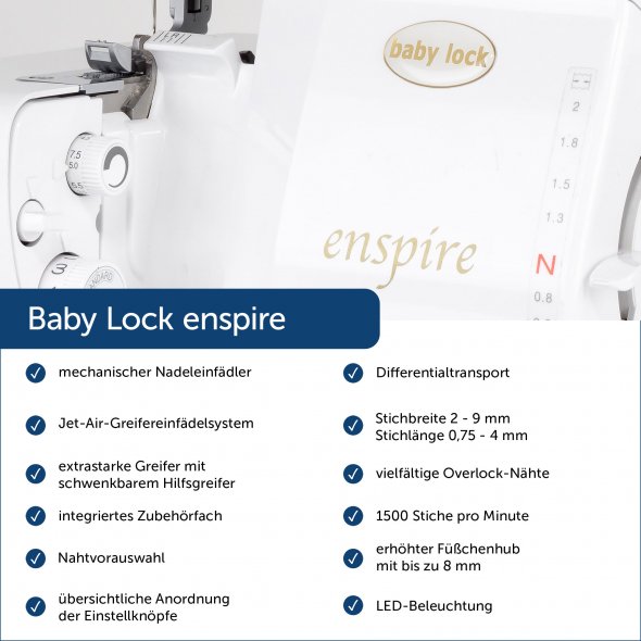 Baby Lock Enspire Overlock BLE 1 EX + GRATIS Geschenkbox