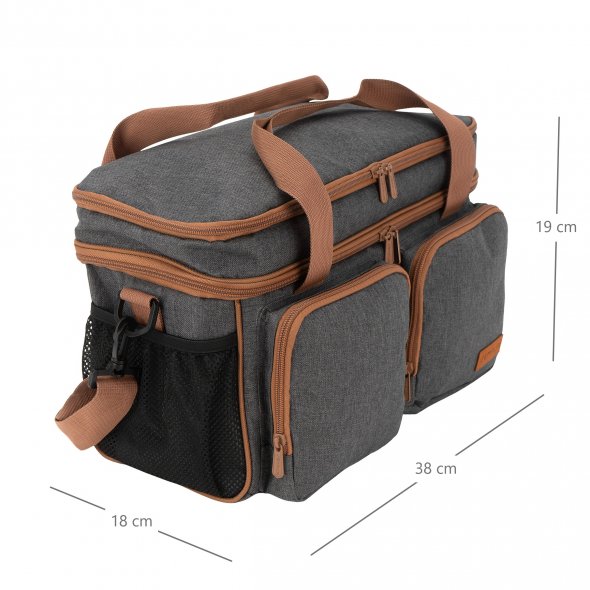 Semplix Multifunktionstasche anthrazit/braun (38 x 18 x 19 cm)