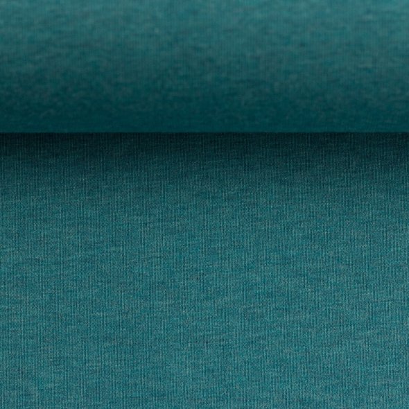 Baumwoll Jersey Stoff melange - Vanessa von Swafing 001747-hellpetrol: 1,0m
