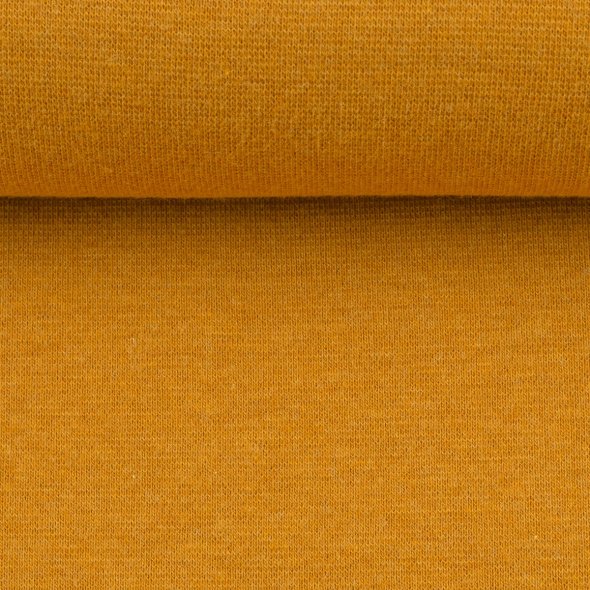 Baumwoll-Bündchen Stoff Heike meliert - Schlauchware von Swafing 001314-senf: 1,0m
