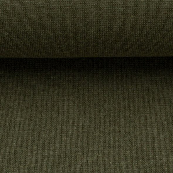 Baumwoll-Bündchen Stoff Heike meliert - Schlauchware von Swafing 001769-khaki: 1,0m